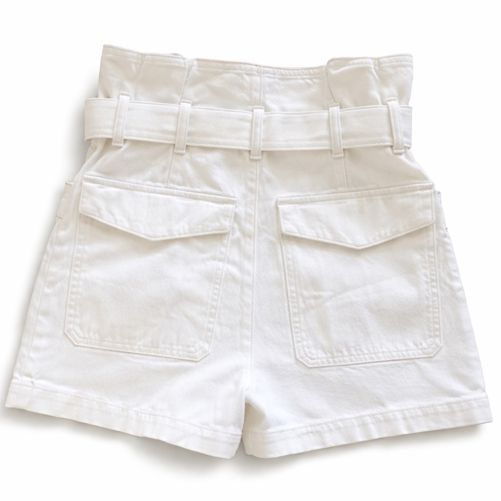 Agolde Celia White Paperbag Belted Denim Women’s Shorts — White size 27 - Picture 5 of 12
